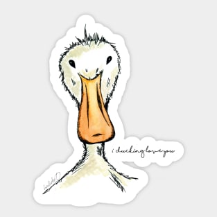 I Ducking Love You Sticker